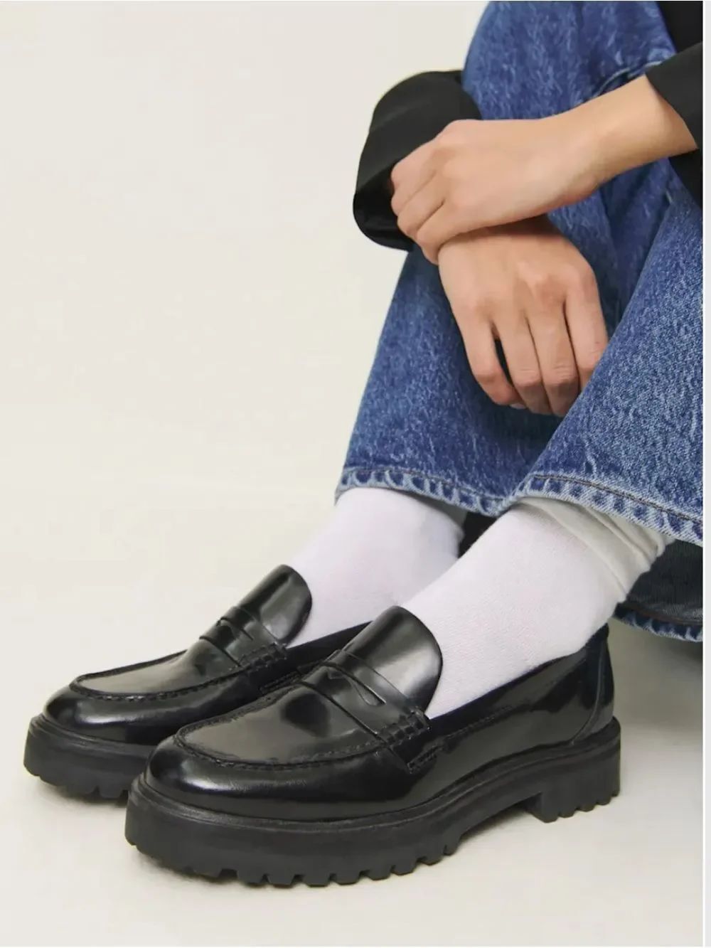 Reformation AgatheaβChunky Loafer in Black Size 7.5 ~ Pristine